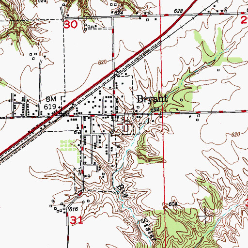 Topographic Map of Maryville Cemetery, IL