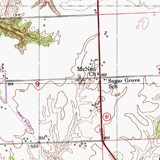 Topographic Map of McNeil Cemetery, IL