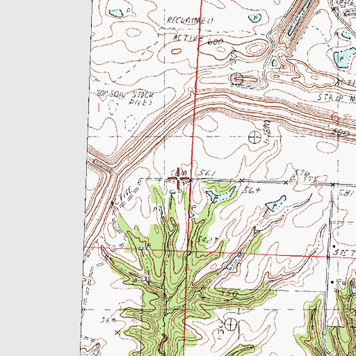 Topographic Map of Pollitt Cemetery, IL