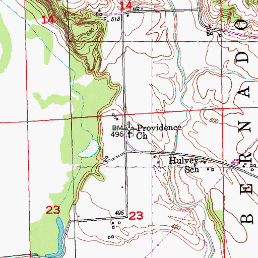 Topographic Map of Providence Cemetery, IL
