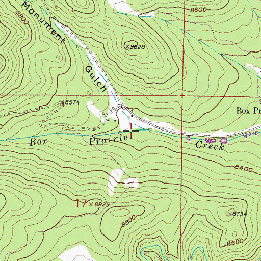 Topographic Map of Monument Gulch, CO