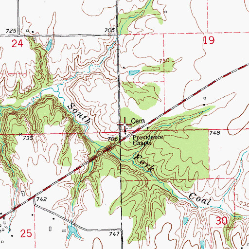 Topographic Map of Providence Chapel Cemetery, IL