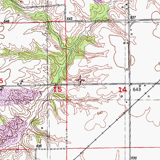 Topographic Map of Quaker Cemetery, IL
