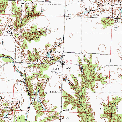 Topographic Map of Red School Cemetery, IL