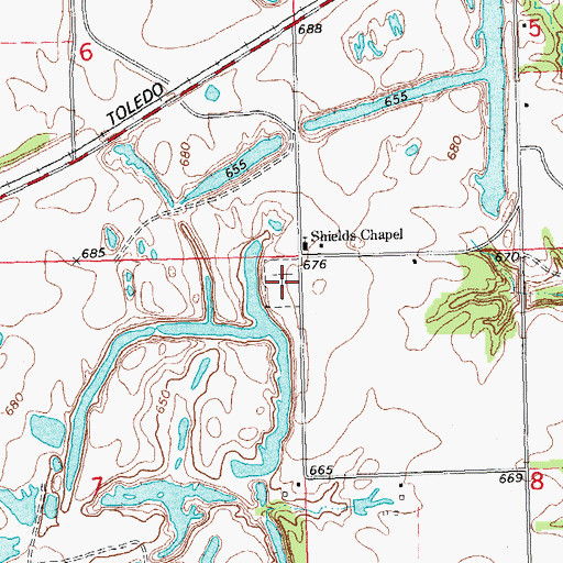 Topographic Map of Shields Chapel Cemetery, IL