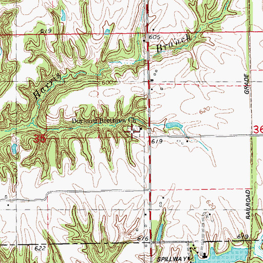 Topographic Map of South Fulton Cemetery, IL