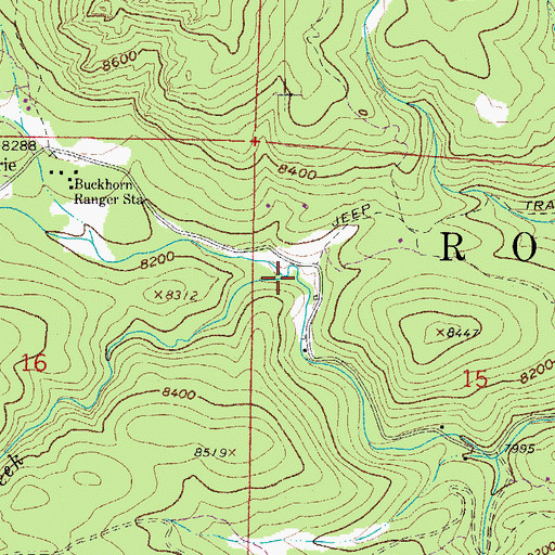 Topographic Map of Box Prairie Creek, CO