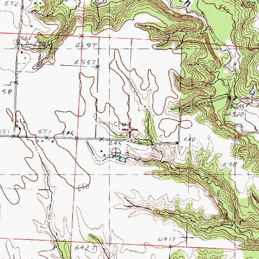 Topographic Map of Wolf Cemetery, IL