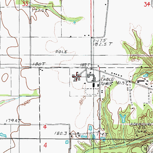 Topographic Map of Cumberland Elementary School, IL
