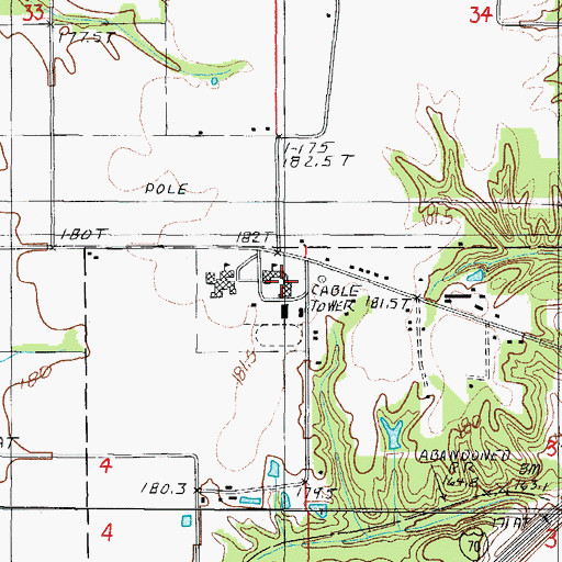 Topographic Map of Cumberland High School, IL