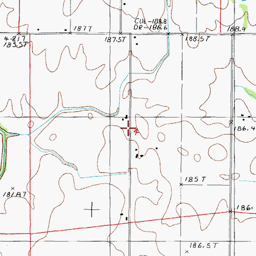 Topographic Map of Fulkerson Post Office (historical), IL