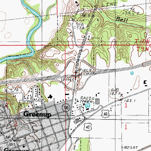 Topographic Map of Interchange 119, IL