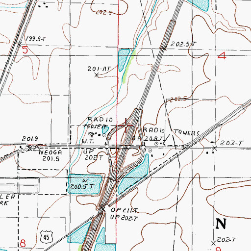Topographic Map of Interchange 177, IL