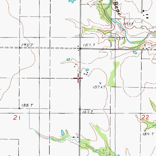 Topographic Map of Mule Creek Post Office (historical), IL