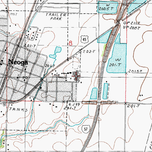 Topographic Map of Neoga Senior High School, IL