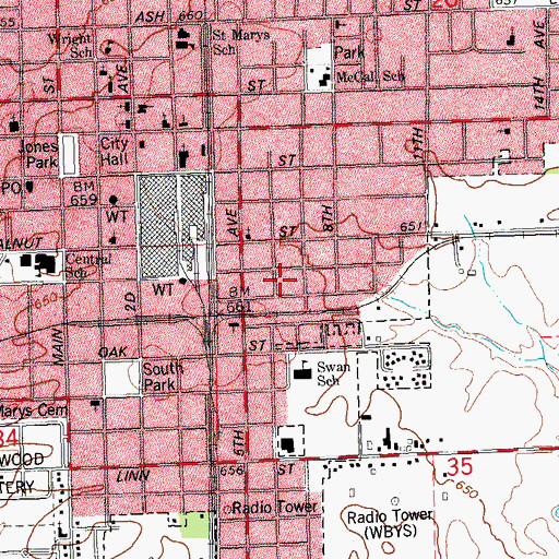 Topographic Map of Anderson Park, IL
