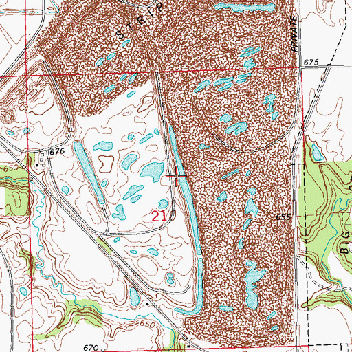 Topographic Map of Bond Lake, IL