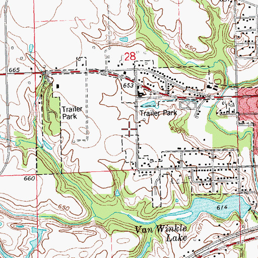 Topographic Map of Calvary Baptist School, IL