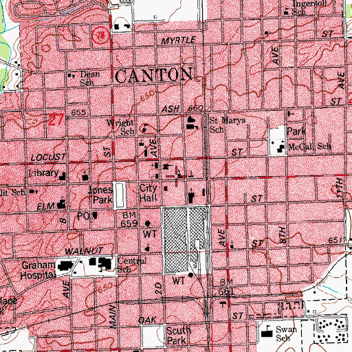 Topographic Map of Church of the Brethren, IL