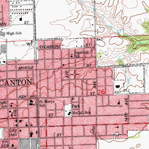 Topographic Map of East Lawndale, IL