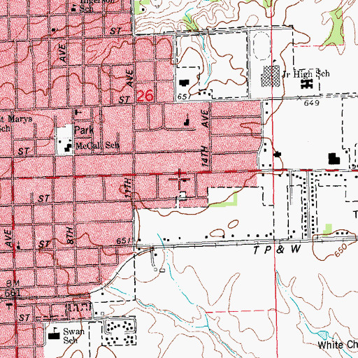Topographic Map of Evangelical Free Church, IL