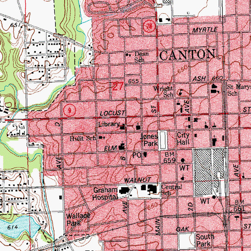 Topographic Map of First Church of Christ Scientist, IL