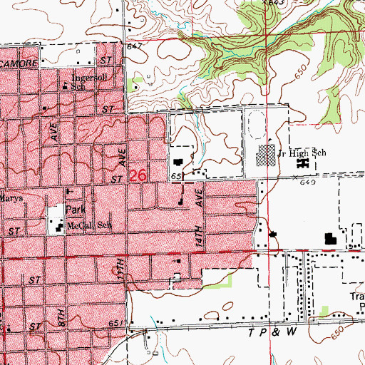 Topographic Map of Kingdom Hall of Jehovahs Witnesses, IL
