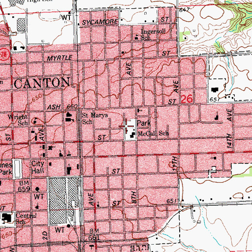 Topographic Map of McCall Park, IL