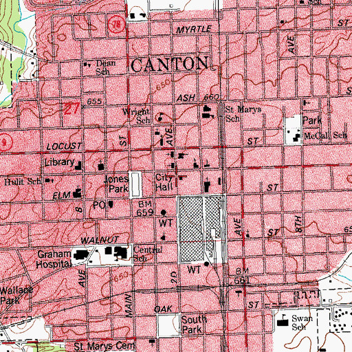 Topographic Map of Parlin Public Library (historical), IL