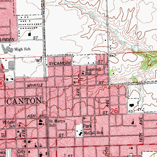 Topographic Map of Prospect Heights Addition, IL