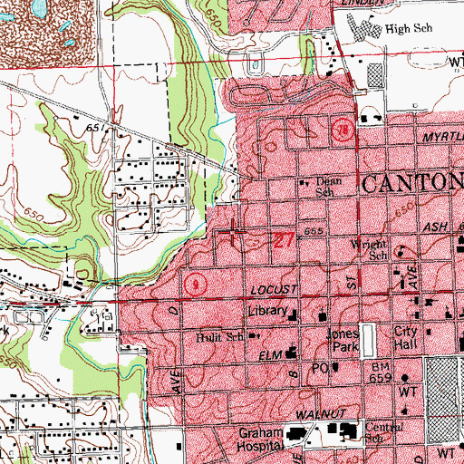 Topographic Map of Reorganized Church of Jesus Christ of Latter Day Saints, IL