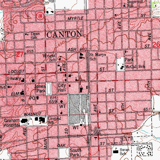 Topographic Map of Trinity Lutheran Church, IL