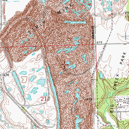 Topographic Map of Veterans Lake, IL