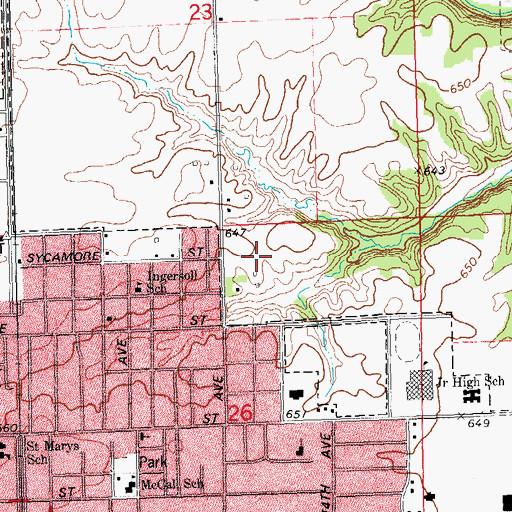 Topographic Map of Village Square, IL