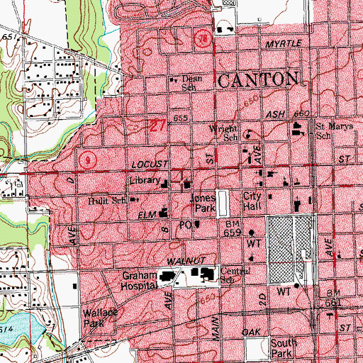 Topographic Map of Wesley United Methodist Church, IL