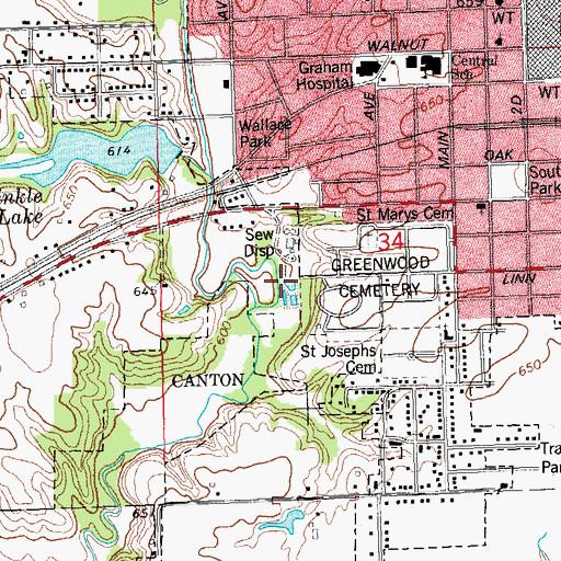 Topographic Map of West Side Sewage Treatment Plant, IL