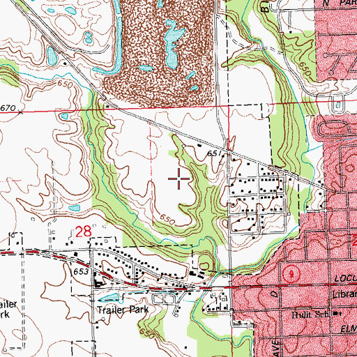 Topographic Map of Westview Acres, IL