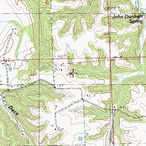 Topographic Map of Houseman Cemetery, IL