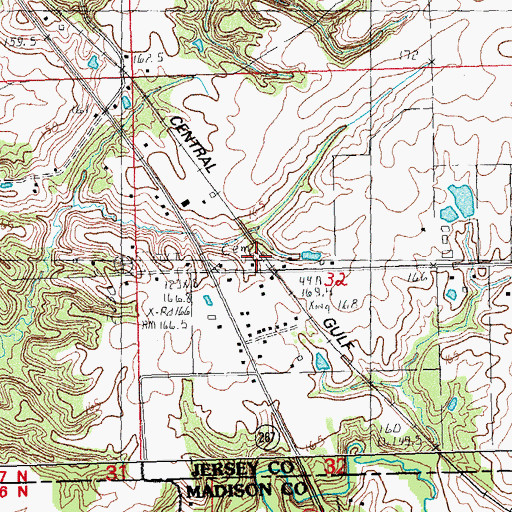 Topographic Map of Marston Cemetery, IL