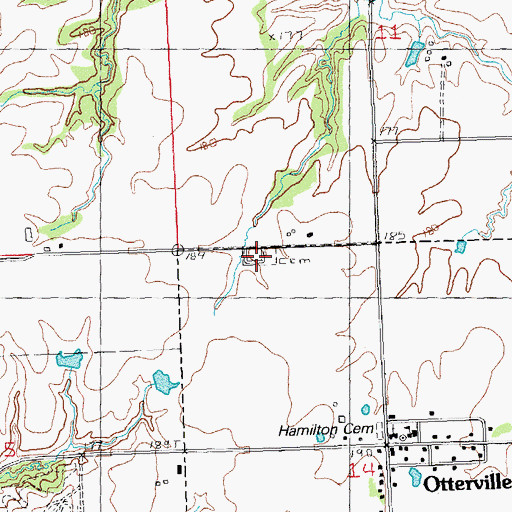 Topographic Map of Noble Family Cemetery, IL