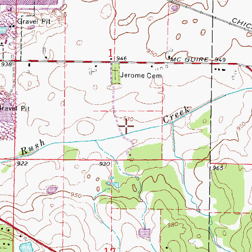 Topographic Map of Rush Creek Conservation Area, IL