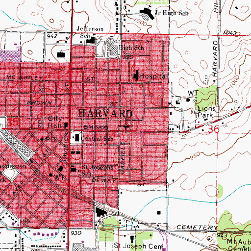 Topographic Map of Trinity Lutheran Church, IL