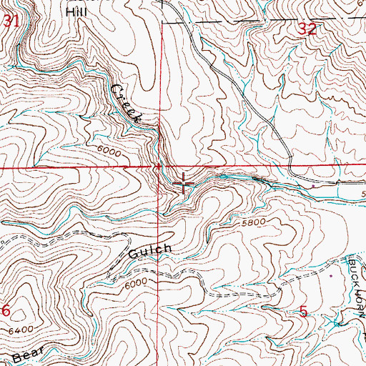 Topographic Map of Bear Gulch, CO
