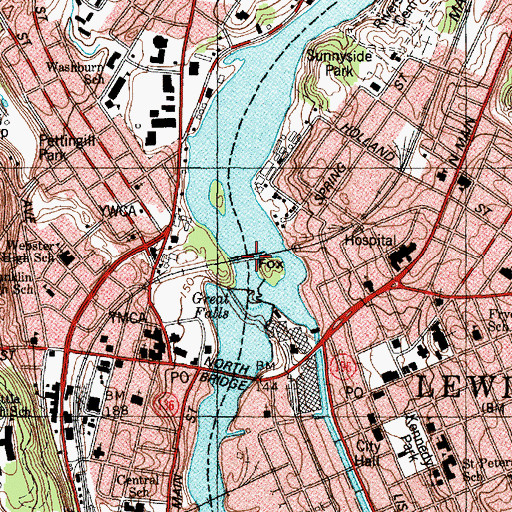 Topographic Map of Androscoggin River Reservoir, ME
