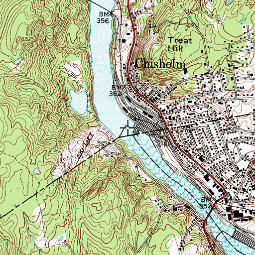Topographic Map of Androscoggin River Reservoir, ME