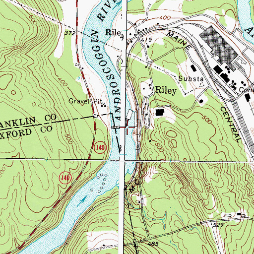 Topographic Map of Riley Dam, ME