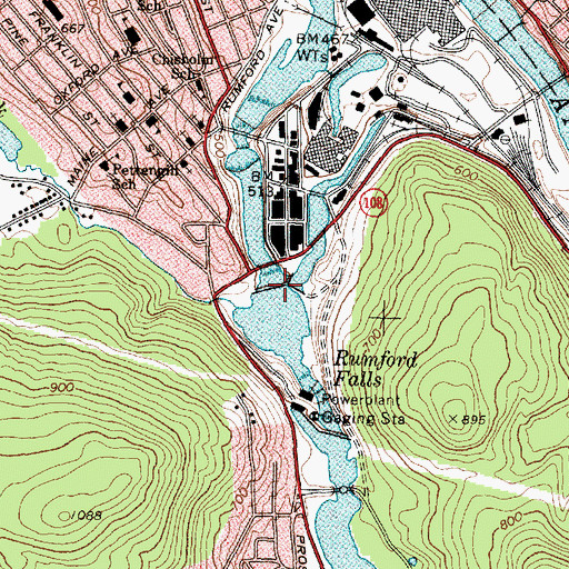 Topographic Map of Androscoggin River Reservoir, ME