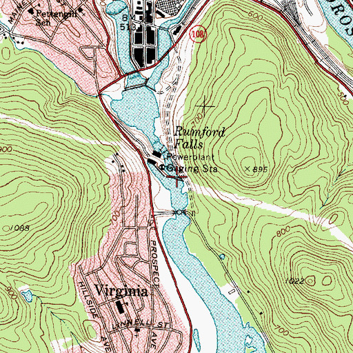 Topographic Map of Upper Dam, ME