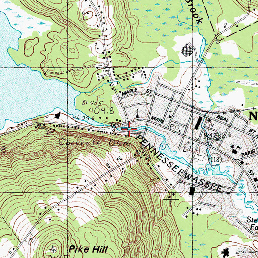 Topographic Map of Pennesseewassee Lake Dam, ME