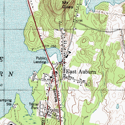 Topographic Map of Lake Auburn Dam, ME